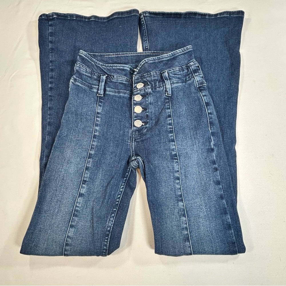 We The Free After Dark Mid Rise Flare Jeans with Button Fly - Lilibet